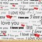 Ambesonne Romantic Fabric by The Yard, I Love You Words Hearts Romance Couple Valentine Plain Backdrop, Decorative Fabric for Upholstery and Home Accents, 1 Yard, Vermilion White